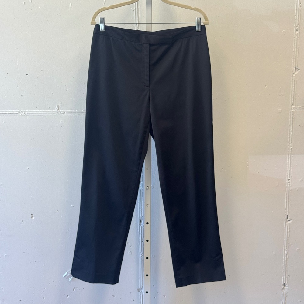 Ann Taylor Stretch Black Straight Leg Dress Satin Pants‎ Office Trousers Casual